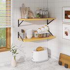 Deep Floating Shelves for Wall,30" Wx10 D Wood Floating Shelf Set of 2,Sturdy Metal Bracket Wide Display & Storage,Wall Mount