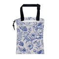 Car Garbage Bag Abstract Blue and White Floral Hanging Canvas Car Trash Bag Drawstring Car Back Seat Organizer for Car Back Front Seat Console with Adjustable Buckle