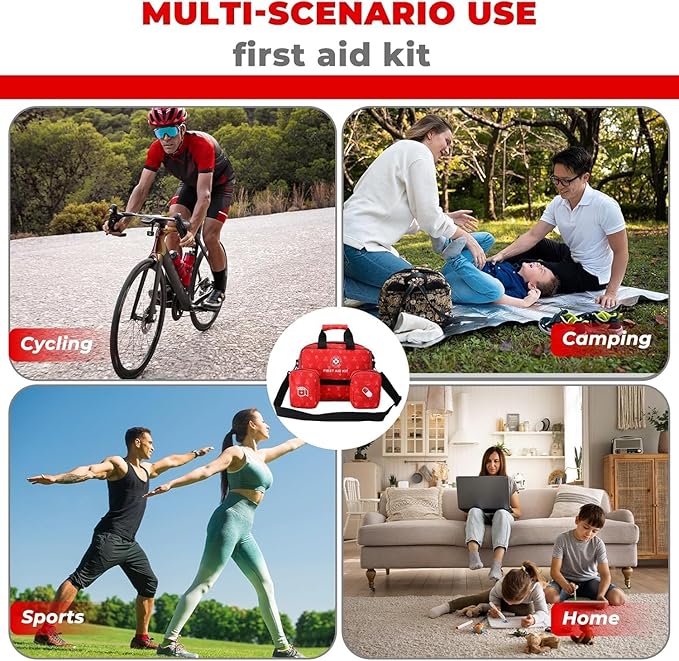 All-in-One Premium 530 Piece Emergency First Aid Kit, Large Medical Kit for Home, Car, Camping, Travel, Hiking, Sports & Outd