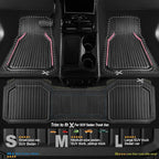 CAR PASS Pink Heavy Duty Rubber Floor Mats for Car, Waterproof Liner Deep Dish Bling Car Mats Full Sets, Universal Trim to Fit for SUV Truck Sedans Vans, All Weather Floor Mats, Pink Sparkly