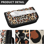 Car Tissue Holder Car Visor Organizer Tissue Box Holder for Car Sun Visor Organizer with Car Vehicle Accessories Essentials Interior for Women Men Brown White Leopard Print