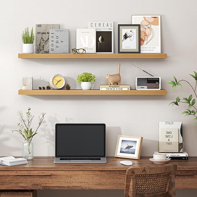 Heimlove Floating Shelves for Wall 40 Inch,Mounted Storage & Display Hanging Shelf with Invisible Brackets,for Bedroom,Living