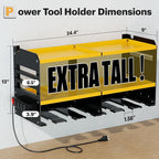 Spampur Large Power Tool Organizer Wall Mount with Charging Station, 3 Layer Heavy Duty Metal Tool Storage Rack Loads 420lbs 