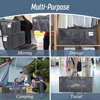 6 Pack Extra Heavy Duty Large Moving Bags with Strong Zipper & Comfortable Handles, Sturdy & Durable Clothes Storage Bags Tot