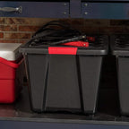 IRIS USA 51 L (54 QT) Plastic Storage Box with Lid and Latches - 4 Pack - BPA-Free, Garage Organizing Solution, Durable Nesta