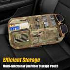 Car Sun Visor Organizer, Tactical Sunvisor Organizers Storage Covers for Trucks, Molle Panel with Pockets Zipper Visor Storage Pouch Accessories, Fits Most Vehicles, SUVs & Jeeps (MC)