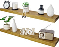 BGMG Wood Floating Shelves for Wall 60 inch Set of 2, Rustic Wooden Wall Mount Shelves for Living Room Bedroom Kitchen Farmho