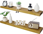 BGMG Wood Floating Shelves for Wall 60 inch Set of 2, Rustic Wooden Wall Mount Shelves for Living Room Bedroom Kitchen Farmho