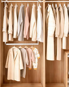 Hanging Closet Rod, Adjustable Height & Width Closet Rods for Hanging Clothes-Closet Extender Hanging Rod Space-Maximizing De