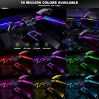 Dreamcolor Acrylic Interior Car LED Strip Light with Wireless APP, RGB 6 in 1 with 175 inches 612 LEDs Fiber Optic Car Ambient Lighting Kits, Dynamic Chasing Music Sync Neon LED Strip Lights for Car