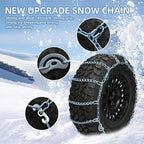 2 Pack Heavy Duty Winter Tire Snow Chains, Universal Fit for Car SUV Pickup Trucks, Reusable Anti Slip Emergency Traction Cha