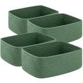 OIASKET 4 Pack Small Storage Shelf Baskets for Organizing, Mini Woven Rope Storage Bins for Towels, Cute Decorative Closet Or