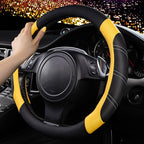 CAR PASS Line Rider Microfiber Leather Sporty Steering Wheel Cover Universal Fits for 95% Truck,SUV,Cars,14.5-15inch Anti-Sli
