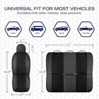 Skechers Air-Cooled Memory Foam Seat Covers,Mesh Thick Car Seat Covers,Piping Leather Car Seat Protector,Airbag Compatible,Au