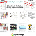 Pegboard Baskets, Set of 4 Black - Hooks to Any Peg Board - Pegboard Accessories, Square Style Wire Shelf Baskets - Organize 