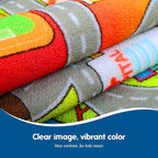 Booooom Jackson Kids Car Rug 39x79 inch, Car Mat for Kids Toy Cars,Road Carpet Playmat Rug,Buildings Parking Helipad Printed 