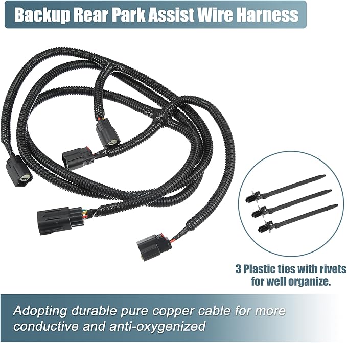 X AUTOHAUX Rear Park Assist Wiring Harness 68031820AA for Dodge for RAM 1500 2009-2020 for Dodge for Ram 2500 3500 10-18 Back