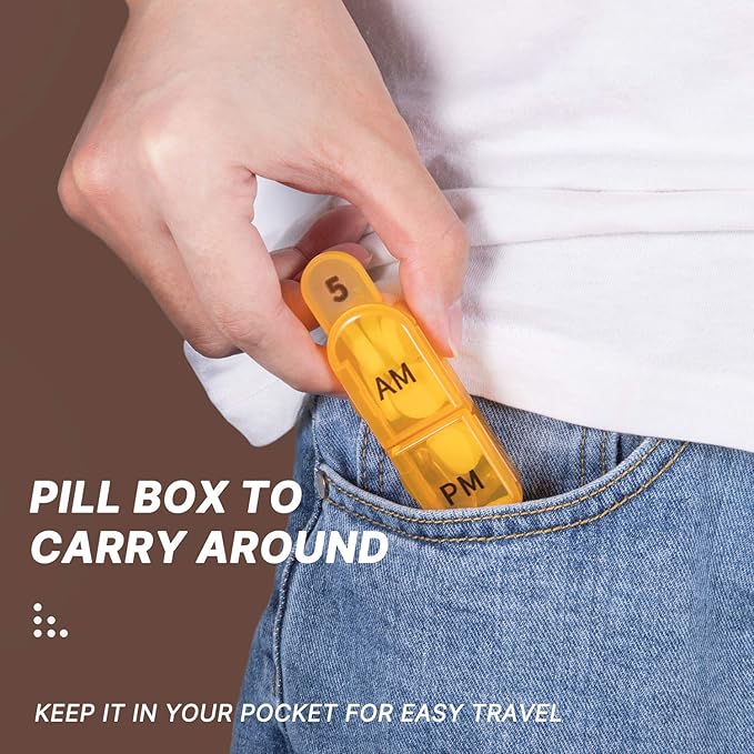 Daviky Monthly Pill Organizer 2 Times a Day - 30 Day Pill Box AM PM, BPA Free One Month Medicine Organizer Twice Daily, 31-Da