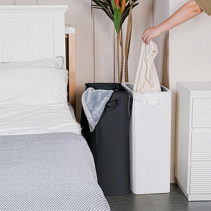 efluky Slim Laundry Basket, Narrow Laundry Hamper with Handles, Collapsible Dirty Clothes Hamper, Tall Laundry Bin for Laundr