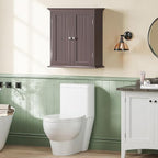 ChooChoo Bathroom Wall Cabinet, Over The Toilet Space Saver Storage Cabinet, Medicine Cabinet with 2 Door and Adjustable Shel
