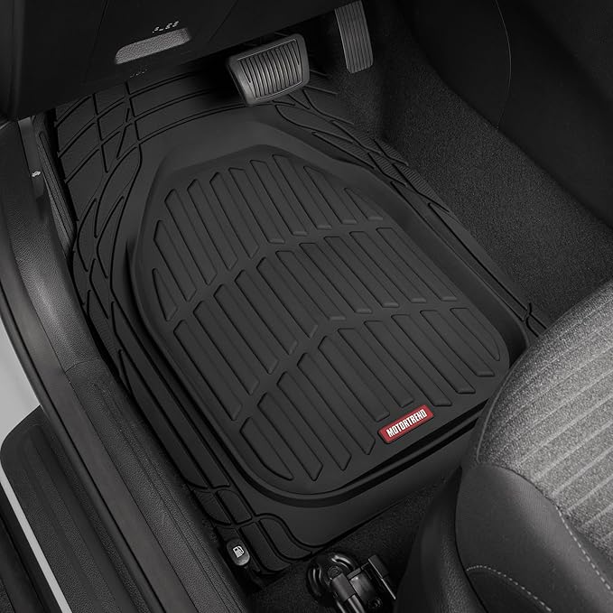 Motor Trend (2) Car Seat Covers for Front Seats with (2) Trimmable Car Floor Mats – Universal Fit Auto Accessories for Cars, 