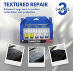 Plastic Scratch Remover & Polish Kit, 3-Level Plastic Restorer for Light to Heavy Scratches, Improves Clarity on Headlight Covers, Acrylic, Plexiglass & Plastic Surfaces, 5-Piece Set (150ml Total)