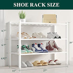 Smiry Shoe Rack, 3 Tier Small Bamboo Shoe Organizer, Stackable Free Standing Wooden Shoe Storage Shelf for Closet, Entryway, 