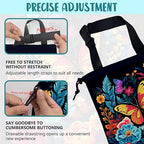 Car Garbage Bag Colorful Flowers and Butterflies Hanging Canvas Car Trash Bag Waterproof Drawstring Car Back Seat Organizer for Car Back Front Seat Console with Adjustable Buckle
