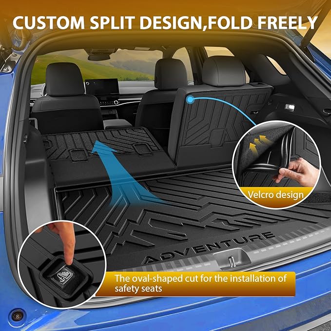 Powerty Floor Mat for Honda Prologue & Chevrolet Blazer EV 2024 2025 2026, All Weather TPE Custom Trunk Cargo Mat Liner with Backrest Mat Replacement for Honda Prologue Accessories