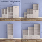 Homes: Inside + Out Apexa 3-Cube Storage Organizer Shelves, Stackable Wood Bookcase Fits Cubby Bins for Organization, Dorm Te