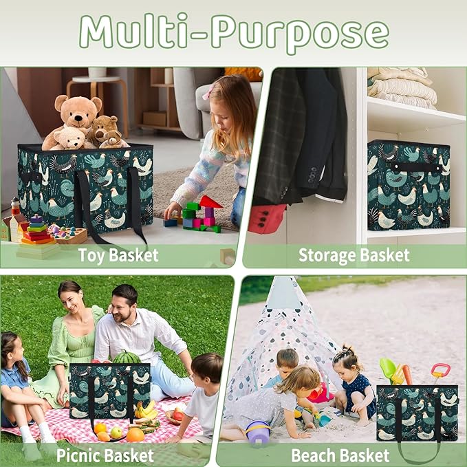 Reusable Grocery Bags Heavy Duty Shopping Bags Foldable Large Tote Bags with Long Handles & Hard Bottom
