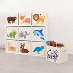 CLCROBD Foldable Animal Cube Storage Bins Fabric Toy Box/Chest/Organizer for Toddler/Kids Nursery, Playroom, 13 inch (Alpaca)