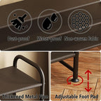 INGIORDAR Shoe Rack 2 Tier Long Storage Organizer Wide Metal Shoe Shelf for Closet Entryway Brown
