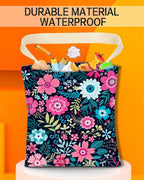 Car Garbage Can, Hanging Car Trash Can Bag for Vehicle, Travelling, Camping, Cute Car Back Seat Organizer, Cute Purple Flowers