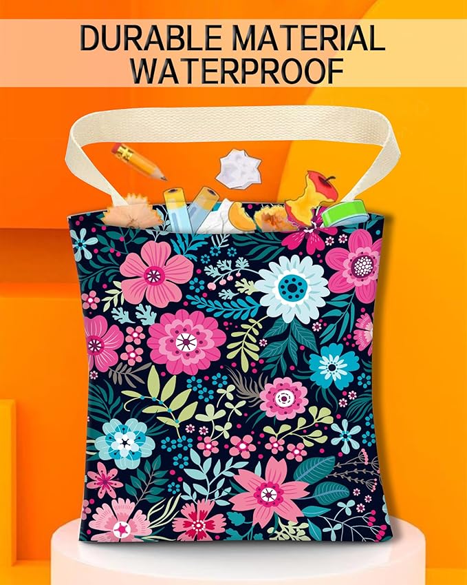 Car Garbage Can, Hanging Car Trash Can Bag for Vehicle, Travelling, Camping, Cute Car Back Seat Organizer, Cute Purple Flowers
