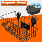 MUTUACTOR Heavy Duty Metal Wire Baskets,Magnetic Mount Hanging Wall Basket Storage,Extra Large Magnet Metal Wall Basket For O