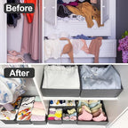 homyfort 12 Pack Dresser Drawer Organizers and Storage Bins for Clothing, Baby Clothes, Bra, Underwear, Socks (Grey)