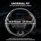 West Llama Carbon Fiber Steering Wheel Covers,3 Piece Car Wheel Cover Universal Fit 99% Cars(Glossy Black)