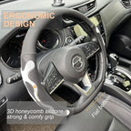 PINCTROT D Shaped Comfy Grip Steering Wheel Cover, Anti-Slip Design, Flat Bottom 14.5-15 Inch(Silicone White)