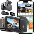 WOLFBOX X5 3 Channel 4K HDR Dash Cam, STARVIS 2 IMX678 8MP Night Vision, 4K+2.5K+1080P Front and Rear Inside Car Camera with 