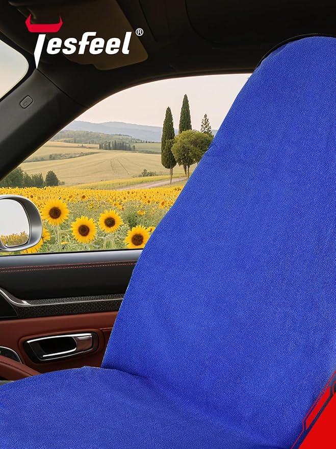 2-Pack 550g Waterproof Car Seat Cover Towel - Universal Anti-Slip Sweat Protection for Front Bucket Seats - Machine Washable 