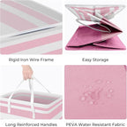 HomeHacks 2 Pack Large Laundry Baskets, Waterproof, Freestanding Laundry Hampers, Collapsible Clothes Hamper with Reinforced 