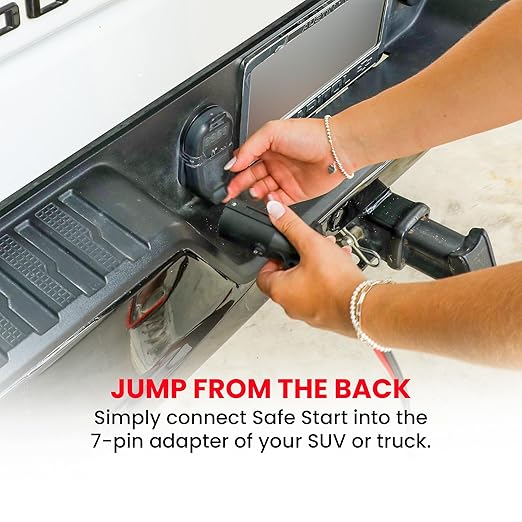 Safe Start Jumper Cable | Heavy Duty Jumper Cables for Trucks, SUV | Self Rescue Car Jump Starter | Quick Connect, Built-in Lights, Portable | Prioritizing Safety | 6 Gauge Wire, 12 Ft.