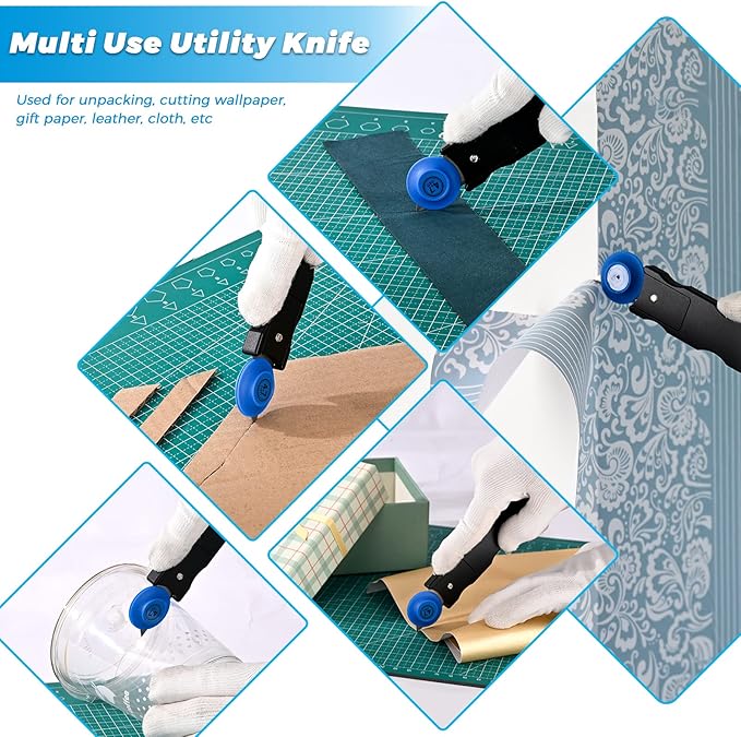 Gomake Vinyl Wrap Cutter Car Coating Film Window Tint Cutting and Trimming Alloy Roller Positioning Knife Paperback Slitter Knife Car Wrap Film Vinyl Gap-Cutter for Car Wrapping,Wallpaper Pasting