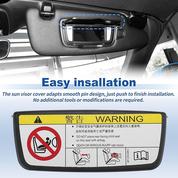 Sun Visor Mirror Cover for Porsche Boxster/Cayman 981 2014-2016 for Porsche Carrera 911 2012-2024 Left/Right Sun Visor Vanity Mirror Cover Black