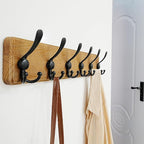Dseap Coat Rack Wall Mounted - 24" Long 6 Tri Hooks, Heavy Duty Wooden Wall Coat Hanger Coat Hook for Clothes Hat Jacket Clot