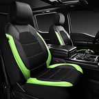 CAR PASS Leather Car Seat Covers Front Seats only, with Air Mesh Front Seat Covers Breathable, Cool Automotive Seat Covers 2 