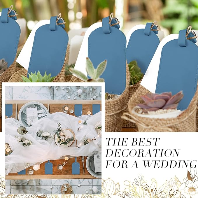 Amylove 48 Sets Leather Luggage Tags Bulk Wedding Favors Luggage Tags for Guests Bridal Gifts Wedding Bridal Shower Gift PU L