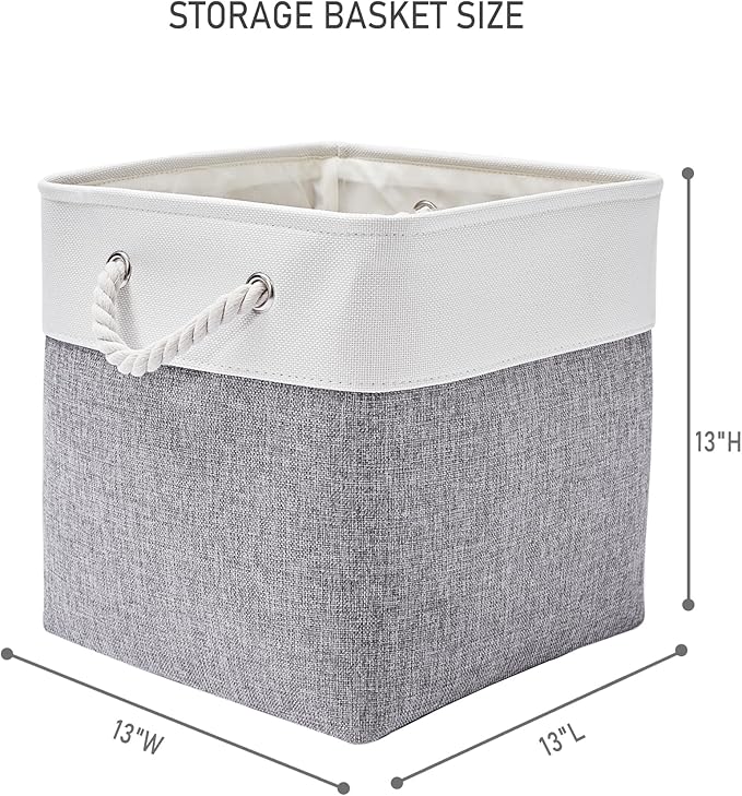 13 x 13 Inch Storage Cubes,6 Pack Cube Storage Bins for Shelves，Fabric Collapsible Storage Bins with Handles, Foldable Storag
