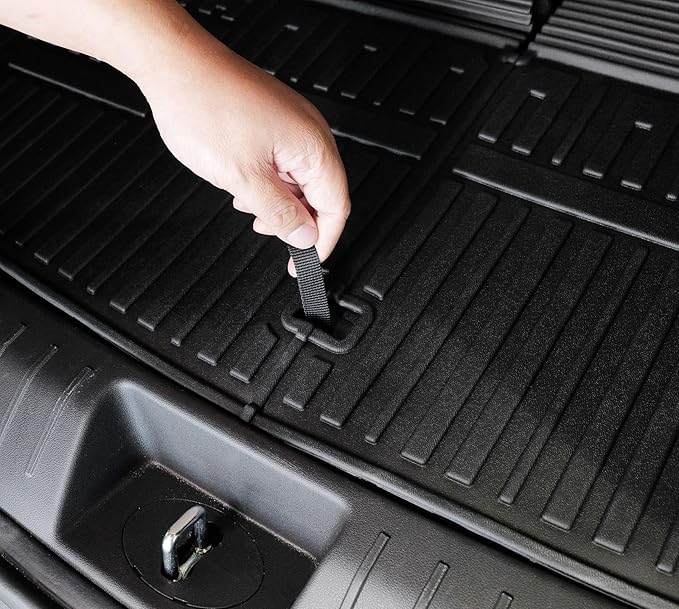 Cargo Mat with Backrest Mats for 2024 2025 2026 Hyundai Santa Fe Car Mat Accessories, All Weather TPE Protector Cargo Liner Trunk Mat(Cargo Mat with Backrest Mats)